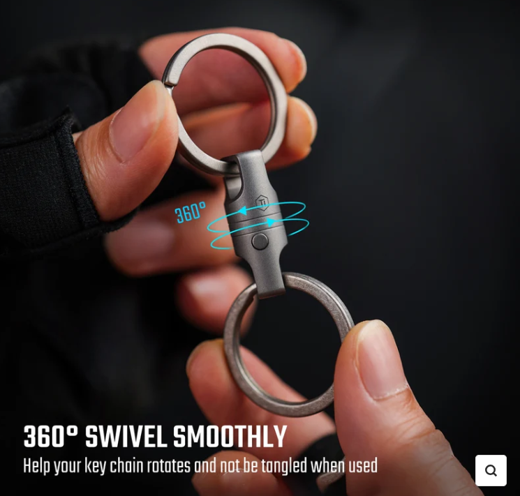Titanium 360° Smooth Swivel Keychain Connector – Anti-Tangle EDC Coupler
