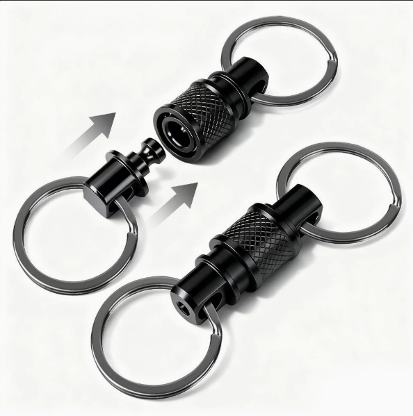 Titanium Quick-Release Keychain Coupler – Detachable EDC Swivel