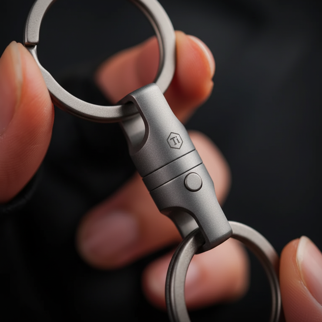 Titanium 360° Smooth Swivel Keychain Connector – Anti-Tangle EDC Coupler