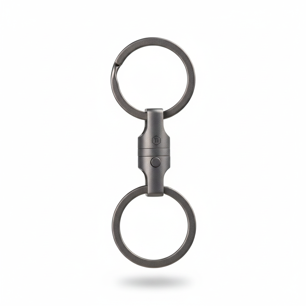 Titanium 360° Smooth Swivel Keychain Connector – Anti-Tangle EDC Coupler