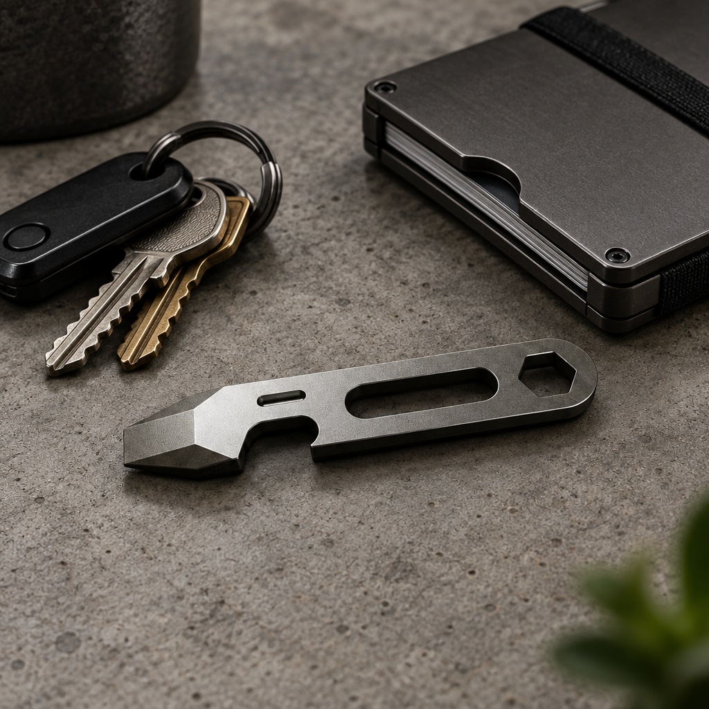 Titanium Multi-Function Pry Bar in everyday carry scene