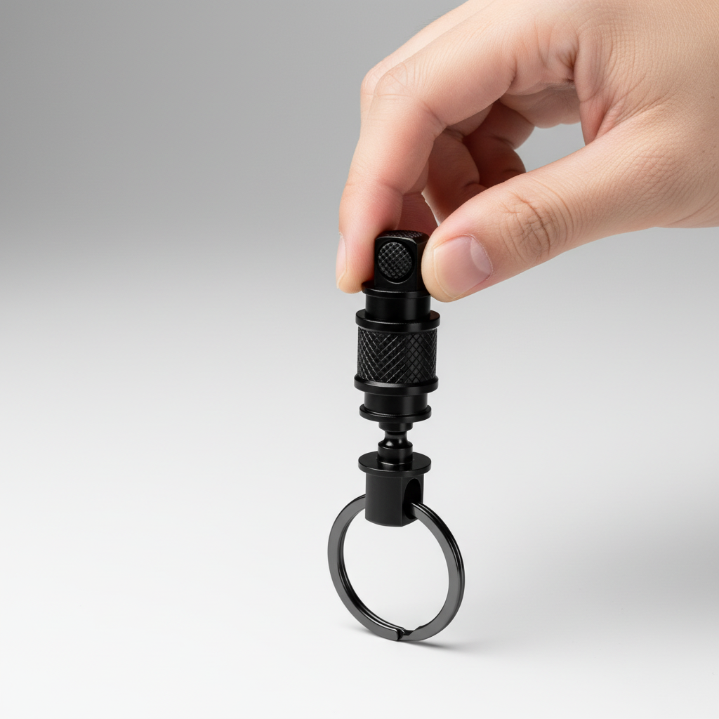 Titanium Quick-Release Keychain Coupler – Detachable EDC Swivel