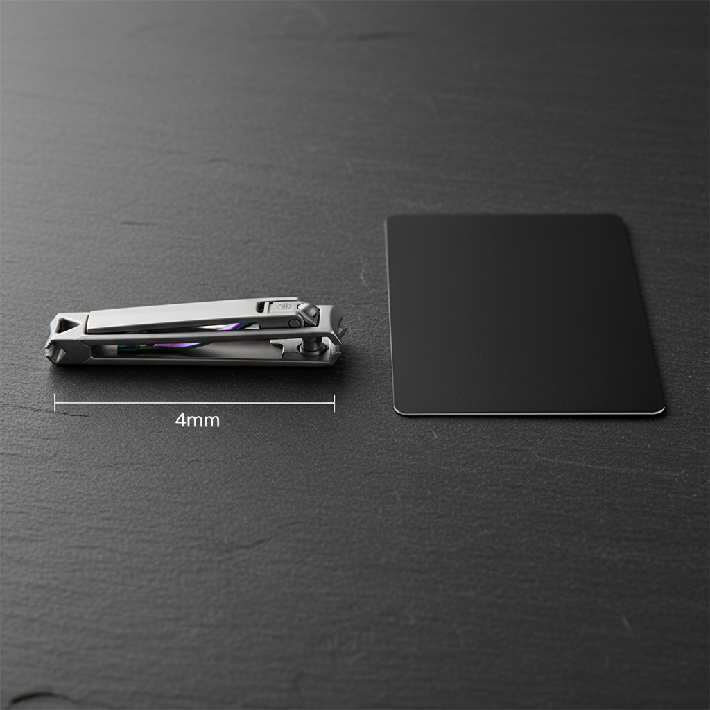 Titanium Folding Nail Clipper 4mm Slim Profile