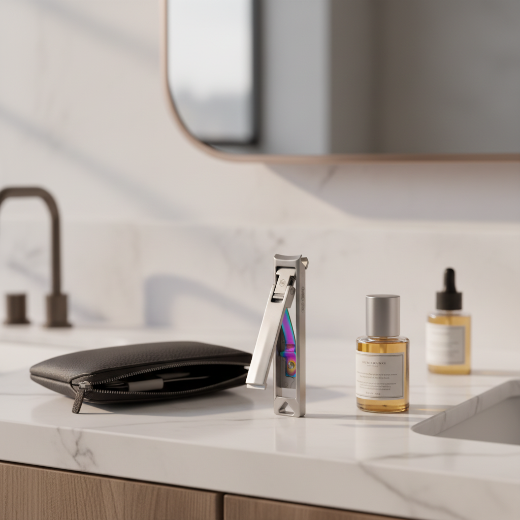 Titanium Folding Nail Clipper Open Position